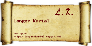 Langer Kartal névjegykártya